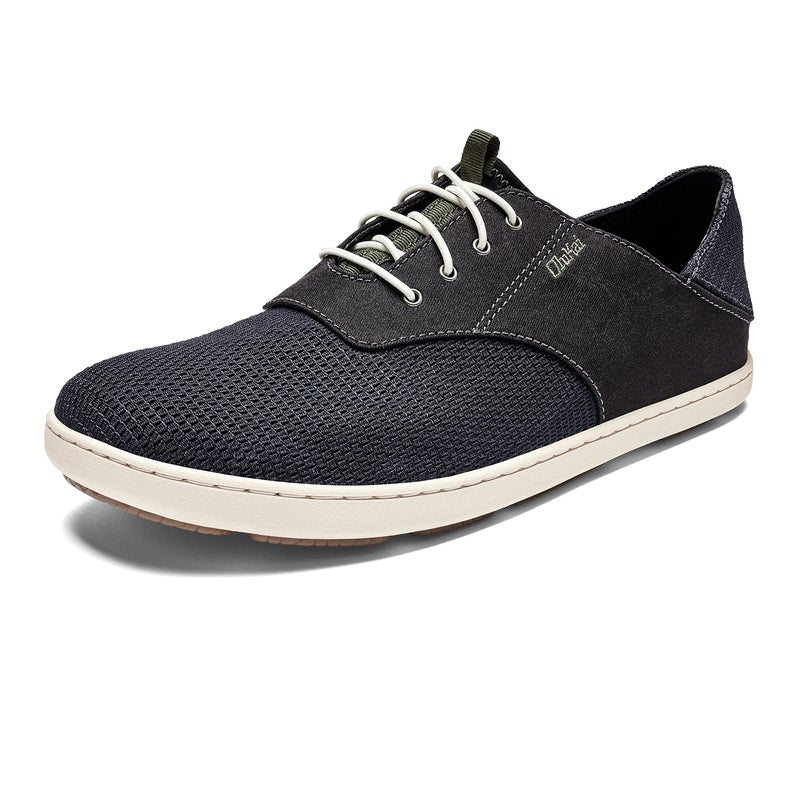 OLUKAI Nohea Moku Men's No Tie Boat Shoes, Breathable & Quick Dry Mesh, Effortless Design & Barefoot Wearability, All-Day Comfort & Support, Black/Black, 10 - Image 1
